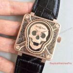 Highest Swiss Replica Bell & Ross BR 01 Airborne Skull Watch 46mm Rose Gold